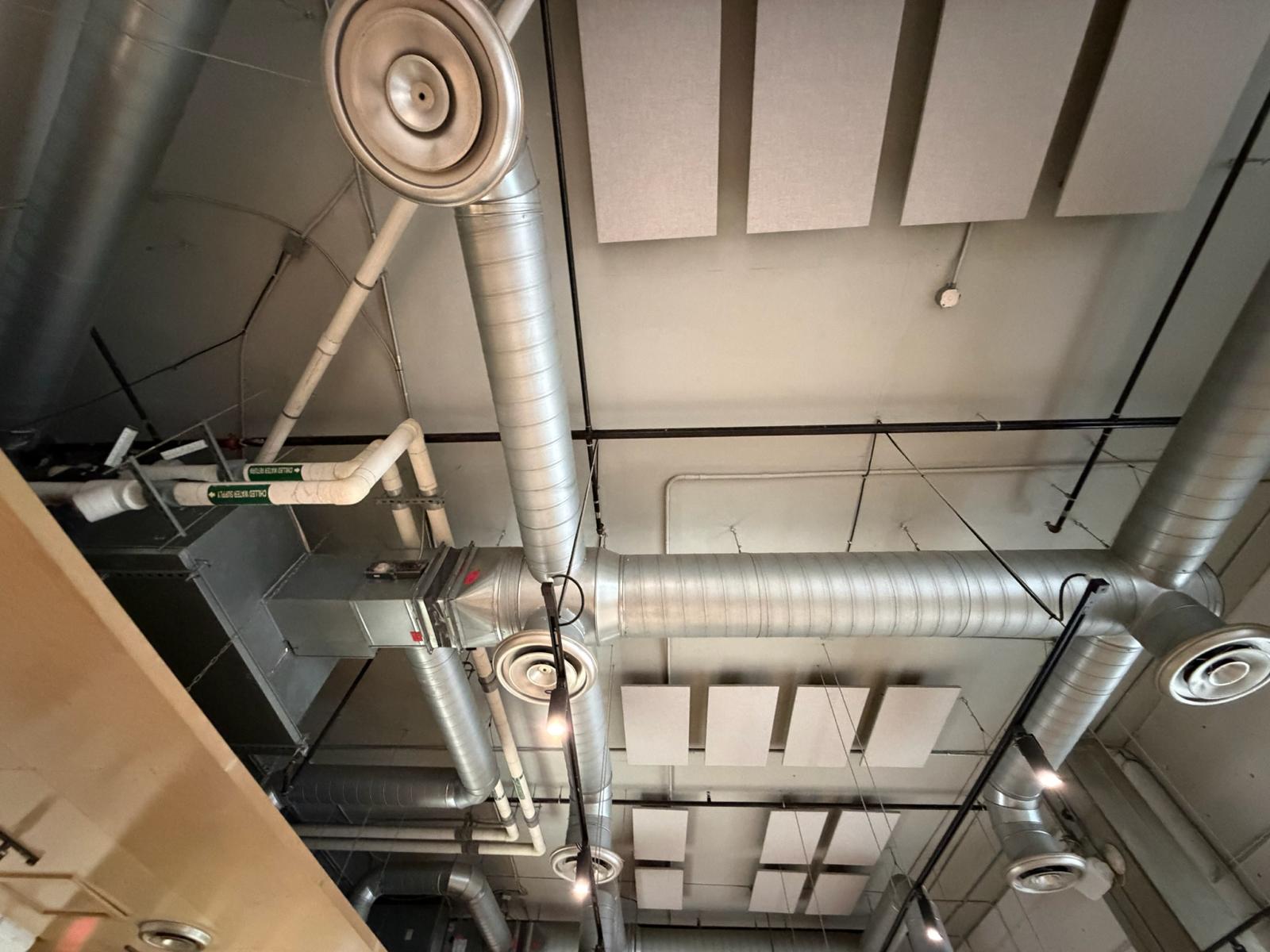Commercial spiral ductwork installation by Air Force HVAC